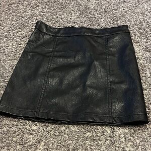 art class Black Faux Leather Skirt